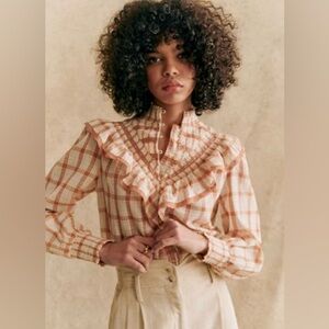 Sezane Marty Shirt Oliverio Check Print - Size 8